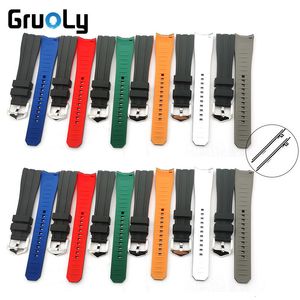 Watch Bands Silicone Rubber Watchband Strap Quick Release 18mm 20mm 22mm Universal Wrist Band Curved End Sport Fashion Men Women Belt Band 230615