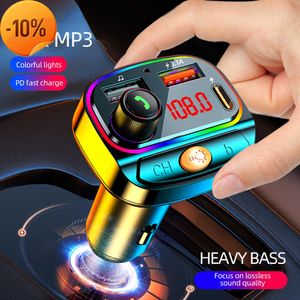 Novo Transmissor Modulador FM Bluetooth 5.0 Rádio FM 3.1A USB Tipo C Carregador de carro Mãos-livres Kit para carro Áudio sem fio Transmissor FM