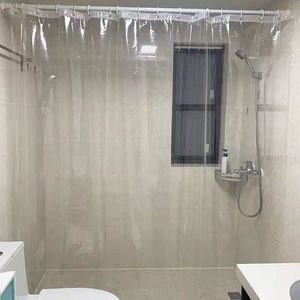 Shower Curtains Clear Shower Curtain Waterproof White Plastic Bath Curtains Liner Transparent Bathroom Mildew PEVA Home Luxury with Hooks 230615