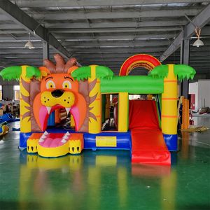 Other Sporting Goods Inflatable bounce house combos with inflatable slide castle lion theme design for kids 230615