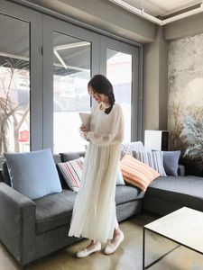 Casual Dresses 2023 Summer Dress Girls Boho Party Chiffon Female Vintage White Long Sleeve Women Robe Vestido Pure