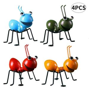 Decorative Objects Figurines 4 Pcs Wrought Iron Cute Cartoon Ornaments Ant Wall Decoration Hanging Pendant Craft Bedroom Art Accents Home Decor 230615