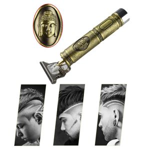 2021 Nahschneidender digitaler Haarschneider, wiederaufladbarer elektrischer Haarschneider, Gold Barbershop, kabellos, 0 mm T-Klinge, kahlköpfiger Outliner für Männer