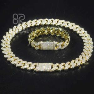 15mm 10k 14k Gold Solid Moissanite Cuban Chain Wholesale Polish Symmetry Vvs Moissanite Miami Cuban Chain