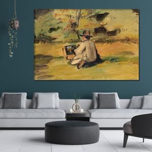 Arte em tela de paisagem rural Um artista no trabalho Paul Cezanne Pintura artesanal impressionista moderna decoração de casa