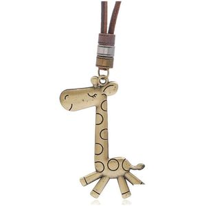 Collane con ciondolo Cartoon Animal Giraffe Collana Catena regolabile in pelle per donna Uomo Hip Hop Gioielli di moda Regalo Drop Delivery P Dh4M8