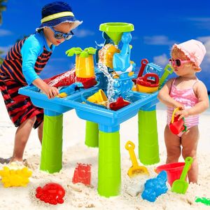 Piasek Play Water Fun 4 w 1 i Table 15pcs Sandbox z plażową zabawką Dzieci aktywność sensory