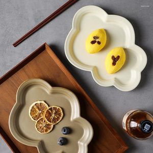 Placas japonesas Creative Ceramic Tableware Solid Color Dinner Plate Cloud Houset Houset Western Dim Sum