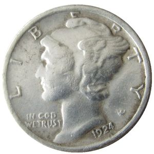 Moedas de dez centavos banhadas a prata dos EUA 1924 P/D/S