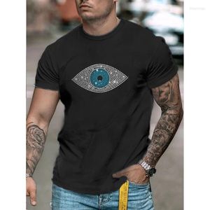 Męskie koszulki Y2K Modne Modne T-shirty T-T-Tree Tree Tops Krótki rękaw O Neck Rhinestone Hip Hop Men Ubranie Tshirt