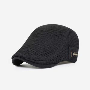 Berets Men Men's Flat Cap قابلة للتنفس القبعة الصيفية القبعة Beret Cabbie Ivy Gatsby لقيادة الصيد الحرة شحن Z0616