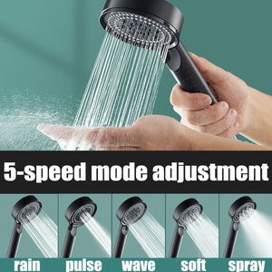 Other Faucets Showers Accs High Pressure Handheld Shower Head with On Off Switch Detachable 5 Spray Settings Nozzle Accessories 230616