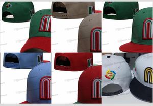 14 Специальные стили Мужские бейсбольные шляпы для шляп-шляп смешивают цвета спортивные регулируемые крышки Capeau Мексика Плоская буква M Сшитая розовая серая каму-грузовик сетка в спине JU16-01