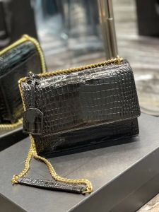Luksusowe kobiety torebki torebka moda crossbody oryginalny skórzany wzór krokodyla Wysokiej jakości łańcuchowe torby na ramię krzyżowe torebki torebki torebki