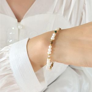 Link Bracelets Simple Delicate Gemstone Pearl Bracelet Gold Plated Bead And Freshwater For Women Handmade Jewelry