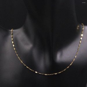 Catene Vera catena in oro giallo 18 carati per donna Donna 1.8mmW Collana con trifoglio Lunghezza 16 pollici Timbro Au750