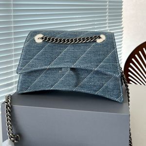 Denim Chains Bags Hourglasss Designer Brand Bag Crossbody Luxury Handbags Handbag Fashion Shoulder High Quality Bag Lady Women Letter Purse Phone Wallet Artwork