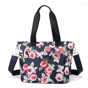 Sacos de noite Moda Rosa Grande Feminino 8 Cores Floral Tote Bolsa de Ombro À Prova D' Água Nylon Capacidade Feminina Casual Grande