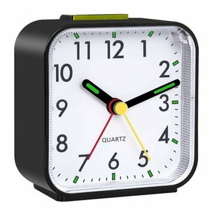 Desk Table Clocks Analogue Silent Alarm Clocks Small Silent Non-ticking Analog Quartz Clock with Light Snooze for Heavy Sleepers Office Bedroom 230615