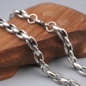 Chains Solid 925 Sterling Silver 7mm Unique Cable Link Chain Necklace 20.4inch For Man