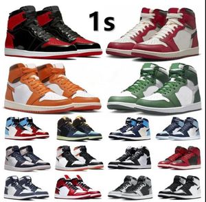 Sapatos masculinos femininos Jumpman 1 1S Perdidos e Achados Starfish Taxi Stage Haze Bred Patent Panda Chicago Smoke Grey tênis Tamanho 5 5,5 6,5 7,5 8,5 9,5 10,5 11,5 12,5 13,5