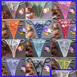 Женские трусики Сексуальное кружевное нижнее белье G Строки Тонги T Back Lingerie Women Lady Mticolor Floral Peen Bikini Panty в продаже 190230 Drop Dhwwm