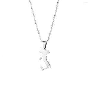 Pendant Necklaces Italian Country Italy Sicily & Sardinia Map Stainless Steel Pendants Women Men Chains Neck Jewelry