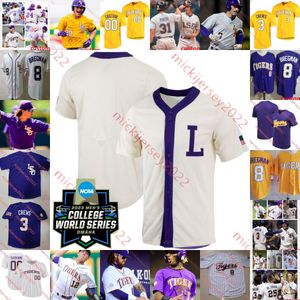 Aaron Nola Kevin Gausman 2023 CWS LSU Tigers Baseball Jersey Andrew Stevenson 8 Mikie Mahtook 5 Aaron Hill Jacob Berry Customed Męskie Jerseys LSU Jerseys