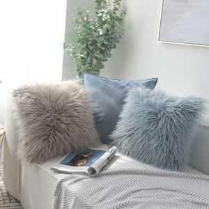 Dishiondecorative Pillow Nordic плюшевая наволочка для шерсти из искусственного меха подушки диван -кровать пушитая длинная подушка для волос