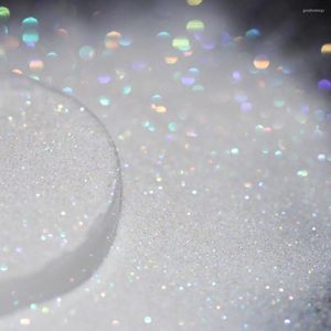 Glitter per Unghie 0.1mm Polvere Olografica Extra Fine 10/20/30/40/50g Bianco Iridescente Brillante Ultrasottile Verde/Viola