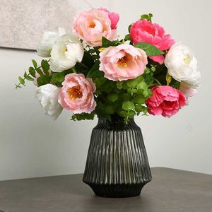 Suszone kwiaty symulacja francuska romantyczna hibiskus peony Fake Flower Home Dom Dekoracja Dekoracja Ślubna Układ Ceremonii Ślubnej sztuczny