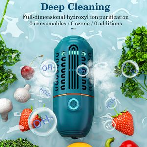 Outras ferramentas de cozinha sem fio máquina de lavar frutas vegetais purificador de alimentos portátil cápsulas forma máquina de limpeza de vegetais máquina de lavar frutas 230616