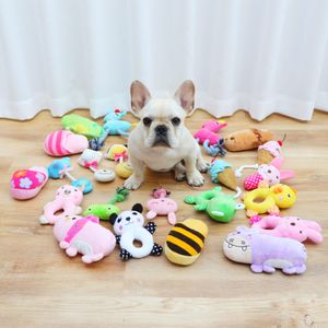 Sevimli peluş köpek oyuncakları doldurulmuş gıcırtılı oyuncaklar güzel evcil köpek köpek yavrusu kedi çekişme çiğneme quack ses oyuncak peluche köpekler interaktif malzemeler