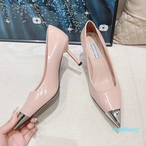 Designer -Sandals Spring and Summer Point Toe Leather Luxury Designer Slim High Heels Womens Shoes High-End and Elegant Pending Shoes Size 35-41