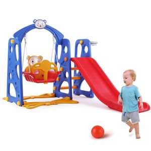 Giochi all'aperto Attività 4 in 1 Scivolo per bambini Altalena Set Gioco per bambini Scalatore Cortile Parco giochi Divertimento giocattolo 230615