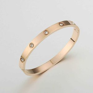 Designer Versatile fashion versatile Carter full diamond bracelet female opening very simple wind net red same Bracelet NP6N