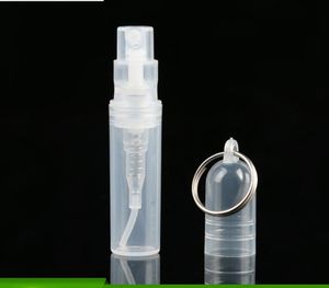 2 ml/3 ml/4 ml/5 ml plast parfym sprayflaskeparfymatomizer med nyckelring kosmetisk provtestflaskflaskor