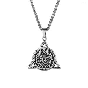 Anhänger Halsketten Mode Titan Stahl Ornamente Yama Dreieck Sonne Mond Sterne Herren Halskette Retro Persönlichkeit Geschenk