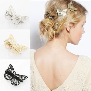 Akcesoria do włosów 2pcs moda dziewczyny śliczne puste złote na dziob motyl do włosów.