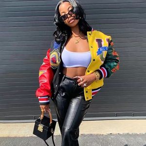 Women's Jackets ins women's jacket Europe and the United States baseball uniform hip-hop print fashion personality trend couple jacket 230615