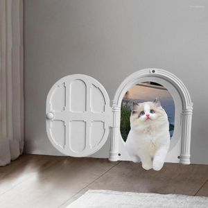 Porta para animais de estimação para gatos, durável, fácil de instalar, parede externa, branca, interna, para cães, moldura, barreira, para gatinhos