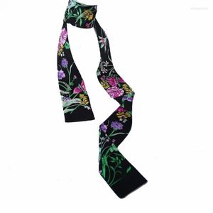 Halsdukar blommor design lady silk ljus skönhet match riband väskor halsduk lång band hår bandeaus choker nackdekoration zsbd74