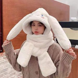 Berets Winter Hat Women Dog Ears Harajuku Costume Emo Pastel Aesthetic Warm Bomber Y2k Accessories Kpop Streetwear