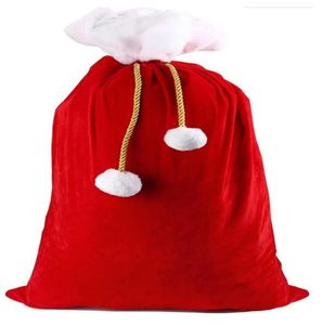 Merry Christmas Gift Bag Solid Color Santa Sack Drawstring Handbag Xmas Tree Candy Packaging Bags dd629