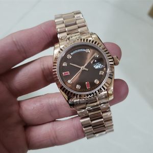 DAY DATE-relógio masculino automático 40mm senhora 36mm mulher 904L pulseira de aço inoxidável safira Com diamante ROLEJ fivela dobrável oculta à prova d'água Dhgate jason 007