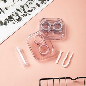 New Women Travel Contact Lenses Case New Style Transparent Portable Contact Lens Box with Tweezers Suction Stick Container Set