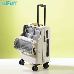 Mifuny Travel Suitcase Carry on Luggage with Wheels Cabin Rolling Luggage Trolley Luggage Bag Men's and Women's Business Lightweight Luggage 0619-222