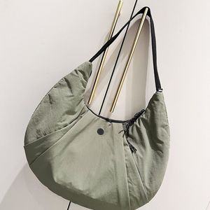 Bolsa de ombro plissada de nylon, bolsa de armazenamento para ioga, academia, grande capacidade, zíper, viagem, casual, bagagem de academia para viagens