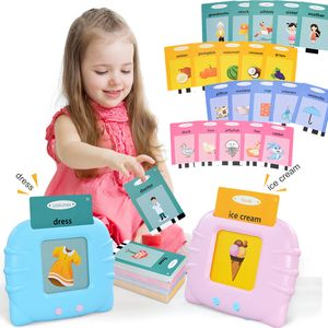 Learning Toys Educational Kid English Toy Talking Word Flash Card Machine Kindergarten Electronic Book Toddler Reading Gadget 230615