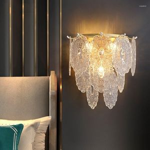 Lampade da parete Loft Bagno Lampada vintage in rame LED Applique in vetro Soggiorno Camera da letto Corid Specchio Foglia Illuminazione per interni